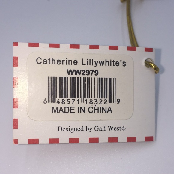 Catherine Lillywhite’s Snowman Heart Candy Cane Holiday Christmas Tree Ornament - Picture 5 of 7